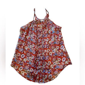 Aerie Sheer Tank Red Floral Size XS